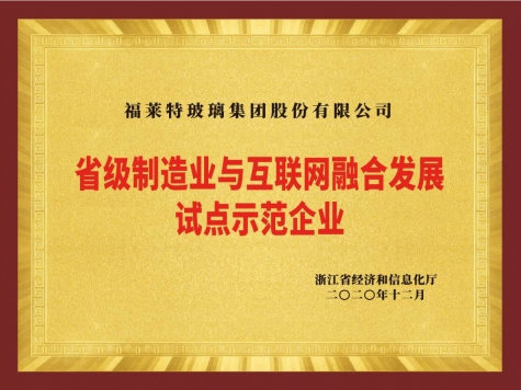 省級制造業(yè)與互聯(lián)網融合發(fā)展試點示范企業(yè)